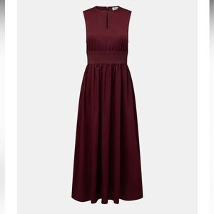 Weworewhat Keyhole Midi Dress in Burgundy size Small NWT